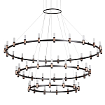 Люстра подвесная с тремя круглыми ярусами и цилиндрическими плафонами Arnaut Light варинант исполнения - 1 | Loft Concept в Сочи