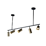 Люстра линейная с 5-ю цилиндрическими плафонами цвета латунь TRIBES CHANDELIER варинант исполнения - 2 | Loft Concept в Сочи