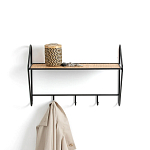 Настенная вешалка с полкой из ротанга Bourn Shelf-hanger варинант исполнения - 2 | Loft Concept в Сочи