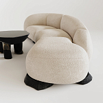 Диван Cannes трехместный с обивкой букле молочного цвета варинант исполнения - 2 | Loft Concept в Сочи