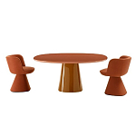 Обеденный стол оранжевый с тонкой столешницей и основанием в виде конуса Viola варинант исполнения - 2 | Loft Concept в Сочи