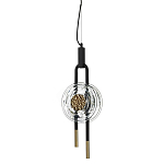 Подвесной светильник черного цвета с прозрачным стеклянным плафоном и золотистой центральной вставкой Virelia  варинант исполнения - 1 | Loft Concept в Сочи