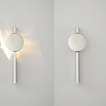 Бра с круглым зеркальным диском на прямоугольном соновании Reflection Circle Glow варинант исполнения - 2 | Loft Concept в Сочи