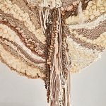 Овальный Современный Гобелен Абстракция в бежевых тонах Shallow варинант исполнения - 2 | Loft Concept в Сочи