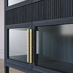 Витрина Primo со стеклянными фасадами и 2 ящиками Черный дуб варинант исполнения - 5 | Loft Concept в Сочи