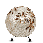 Настольная лампа из перламутра на металлическом каркасе Indonesian Ball варинант исполнения - 2 | Loft Concept в Сочи
