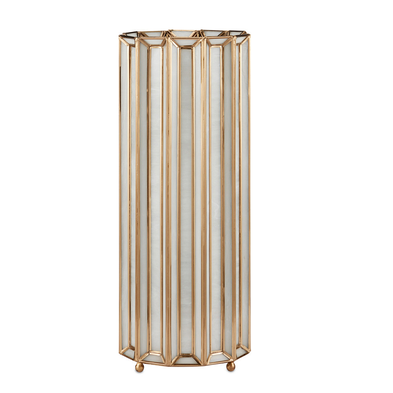 Настольная лампа в форме цилиндра фактурная Soft Glow Lamps Молочный Латунь в Сочи | Loft Concept 