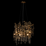 Подвесная люстра в виде ветвей деревьев золотого цвета с прозрачными подвесками-каплями 8 и 14 ламп Droplet Chandelier варинант исполнения - 3 | Loft Concept в Сочи