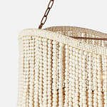 Трехъярусная люстра с подвесками из круглых деревянных бусин белая White Beads Three-tier Chandelier  варинант исполнения - 3 | Loft Concept в Сочи