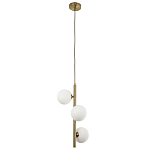 Подвесной светильник с 3-мя сферическими плафонами из матового стекла Pearls Suspension Brass Tube Hanging Lamp варинант исполнения - 2 | Loft Concept в Сочи