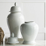 Ваза белая с крышкой однотонная Chinoiserie Ceramics варинант исполнения - 3 | Loft Concept в Сочи