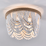 Круглый потолочный светильник с подвесками в виде круглых белых бусин White Beads Ceiling Lamp варинант исполнения - 2 | Loft Concept в Сочи