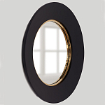 Чёрное настенное зеркало с золотым кантом Porunalia варинант исполнения - 1 | Loft Concept в Сочи