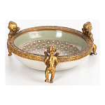 Чаша фарфоровая на бронзовых ножках в виде ангелов Porcelain Angels of Paradise варинант исполнения - 2 | Loft Concept в Сочи