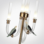 Торшер с 2-мя фигурками птиц на изогнутых прозрачных трубках Ganthea варинант исполнения - 3 | Loft Concept в Сочи