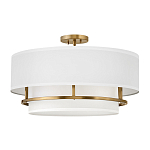 Потолочный светильник с двухслойным белым текстильным абажуром Hinkley варинант исполнения - 1 | Loft Concept в Сочи