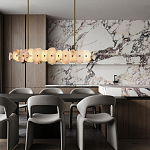 Подвесной светильник с фигурными элементами из белого алебастра Cryptocrystalline Stone варинант исполнения - 9 | Loft Concept в Сочи