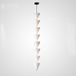 Подвесной светильник светодиодный в виде ряда белых металлических конусов  Herringbone варинант исполнения - 4 | Loft Concept в Сочи