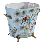 Кашпо из голубого фарфора с бронзовыми элементами Blue Garden варинант исполнения - 3 | Loft Concept в Сочи