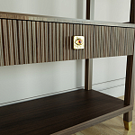 Стеллаж Elsa Dreams Walnut со стеклянными полками и ящиком варинант исполнения - 5 | Loft Concept в Сочи