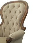 Кресло с мягкой обивкой из светло-коричневого велюра на 4-х деревянных ножках Evelyn Classical Armchair варинант исполнения - 5 | Loft Concept в Сочи