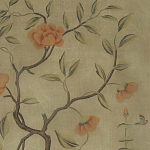 Обои ручная роспись Gustavian Tree of Life Special Colourway on brown Williamsburg варинант исполнения - 1 | Loft Concept в Сочи