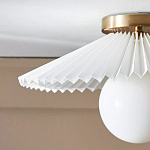 Потолочный светильник с белым плиссированным абажуром Headquarters варинант исполнения - 3 | Loft Concept в Сочи