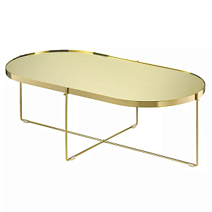 Кофейный столик овальный золотой Modern Mirror Gold Table