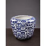 Кашпо с орнаментом в сочетании белого и синего цвета Artistic Flowerpot варинант исполнения - 3 | Loft Concept в Сочи