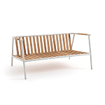 Садовый 2-х местный диван с подлокотниками из тика White варинант исполнения - 5 | Loft Concept в Сочи