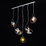 Люстра линейная с 5-ю разноцветными стеклянными плафонами Kaleido варинант исполнения - 3 | Loft Concept в Сочи