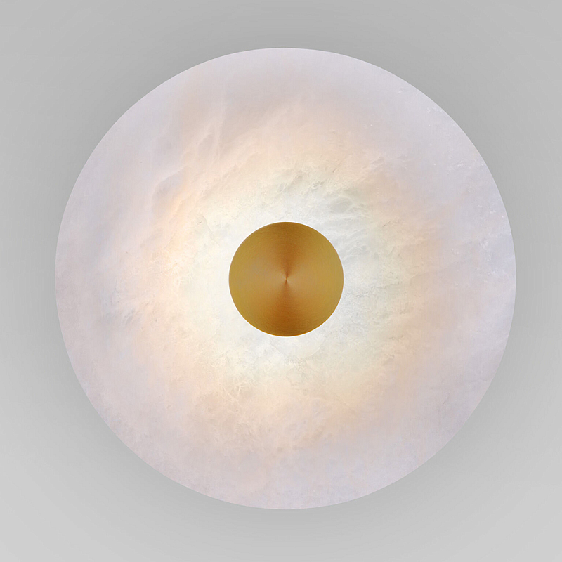 Бра светодиодный с мраморным рассеивателем латунь Латунь Белый Мрамор Bianco в Сочи | Loft Concept 