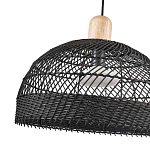 Подвесной светильник с округлым абажуром из черного ротанга Wicker Furniture варинант исполнения - 3 | Loft Concept в Сочи