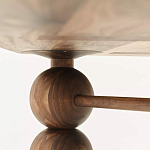 Обеденный стол деревянный с круглыми декоративными элементами на ножках Koko варинант исполнения - 3 | Loft Concept в Сочи