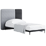 Кровать с большим мягким изголовьем Unity Grey Bed варинант исполнения - 3 | Loft Concept в Сочи