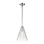 Подвесной светильник с прозрачным рельефным стеклянным плафоном в форме конуса Feiss варинант исполнения - 2 | Loft Concept в Сочи