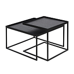Комплект столиков с квадратными столешницами черные Black Table Combination варинант исполнения - 1 | Loft Concept в Сочи
