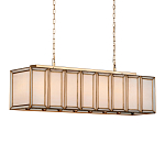 Люстра прямоугольная с каркасом золотого цвета Soft Glow Lamps варинант исполнения - 2 | Loft Concept в Сочи