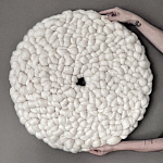 Панно на стену из шерсти мериноса Белый Круг  варинант исполнения - 4 | Loft Concept в Сочи