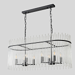 Люстра подвесная овальная со стеклянными прозрачными трубками и металлическим каркасом черного цвета Nembus варинант исполнения - 2 | Loft Concept в Сочи