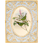 Декоративный постер с изображением птиц в раме с рельефным растительным узором Blooming Birds Poster варинант исполнения - 6 | Loft Concept в Сочи
