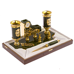 Настольный письменный набор из нефрита с ножом для бумаг в подарочной коробке Maecenas варинант исполнения - 3 | Loft Concept в Сочи