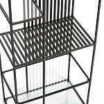 Стеллаж из металла и стекла Menzie Black Stripes Metal Rack варинант исполнения - 4 | Loft Concept в Сочи