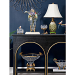 Ваза из прозрачного стекла с бронзовыми ножками и фигурками попугаев Eden Garden porcelain and bronze варинант исполнения - 5 | Loft Concept в Сочи