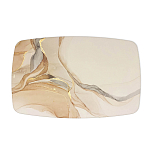 Обеденный стол с прямоугольной бежевой столешницей из стекла на 4-х деревянных ножках Beige Marble варинант исполнения - 2 | Loft Concept в Сочи