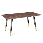 Стол обеденный с коричневой прямоугольной столешницей из керамики на четырех металлических ножках Brown Ceramics варинант исполнения - 1 | Loft Concept в Сочи