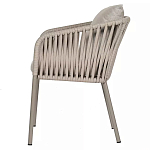 Стул серо-бежевый с декоративным плетением на спинке и подлокотниках Chair Weave варинант исполнения - 6 | Loft Concept в Сочи