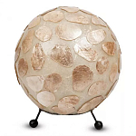 Настольная лампа из перламутра на металлическом каркасе Indonesian Circle варинант исполнения - 2 | Loft Concept в Сочи