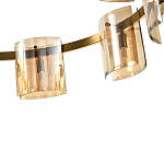 Люстра светодиодная с 8-ю цилиндрическими плафонами янтарного цвета из стекла и стали Andrea Сhandelier Amber варинант исполнения - 3 | Loft Concept в Сочи