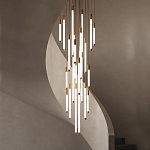 Люстра в современном стиле с 30-ю каскадными светодиодными лампами Golden LED Rain варинант исполнения - 1 | Loft Concept в Сочи